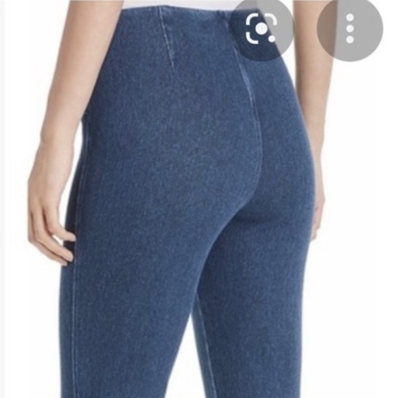 Lysse slimming blue denim pull on Skinny Pants with cuff & zipper at ankles - Picture 6 of 8